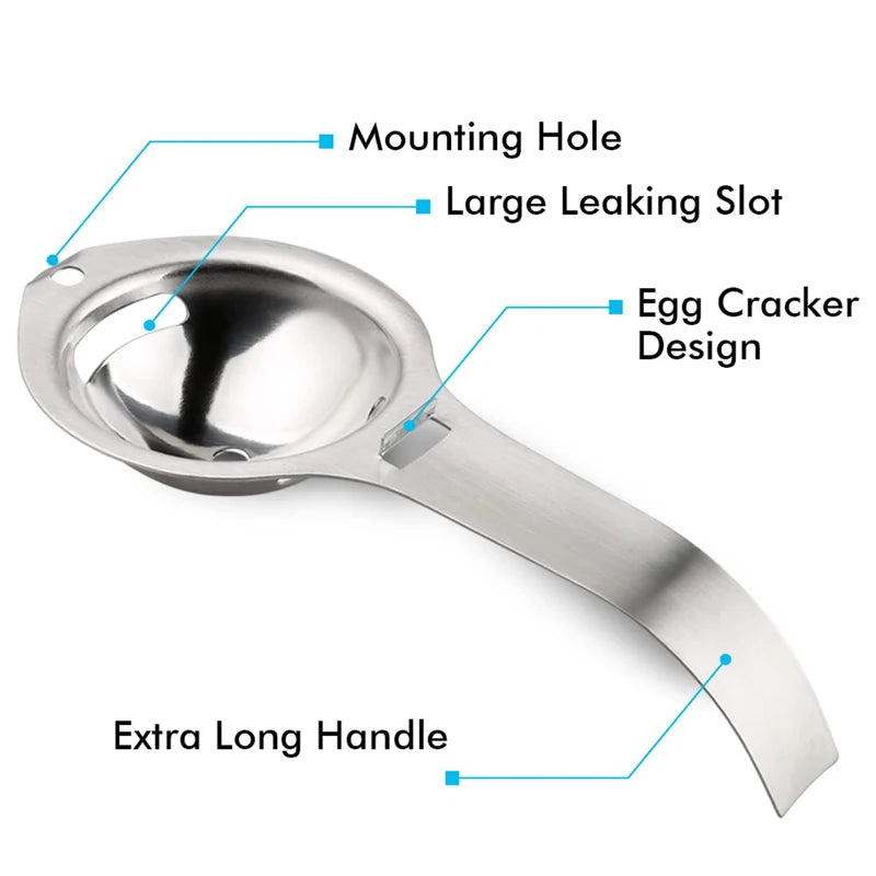 Egg Yolk and White Separator – for Culinary Use, Made of Steel