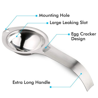Egg Yolk and White Separator – for Culinary Use, Made of Steel
