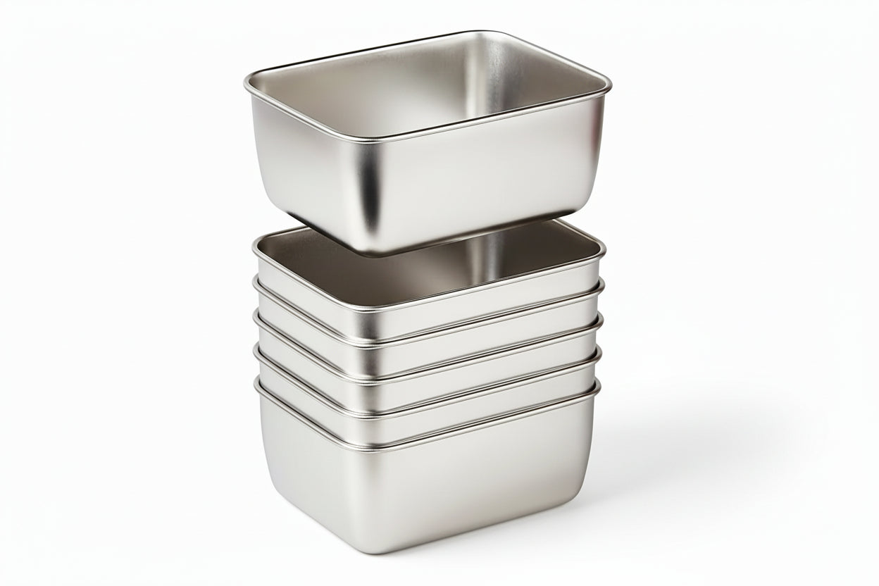 6-Piece Stainless Steel Food Storage Containers Set
