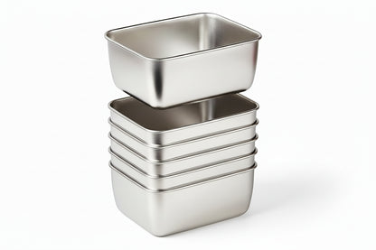 6-Piece Stainless Steel Food Storage Containers Set