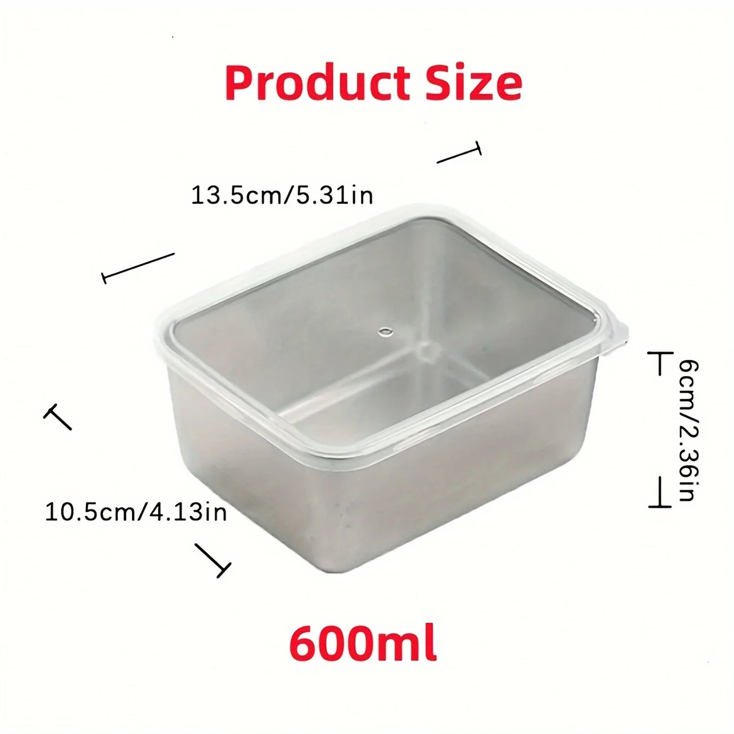 6-Piece Stainless Steel Food Storage Containers Set