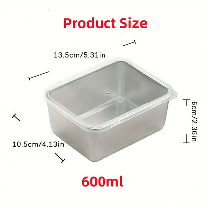 6-Piece Stainless Steel Food Storage Containers Set